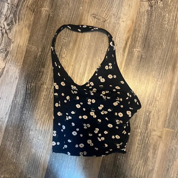 Small hollister flower cute summer tank top/blue with flower pattern - Picture 1 of 4